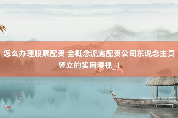 怎么办理股票配资 全概念流露配资公司东说念主员竖立的实用漠视_1