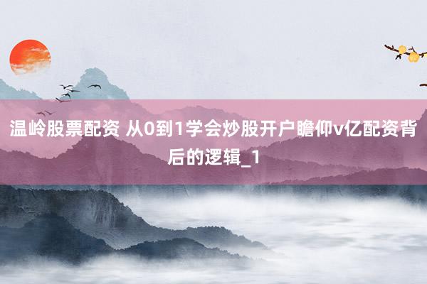 温岭股票配资 从0到1学会炒股开户瞻仰v亿配资背后的逻辑_1