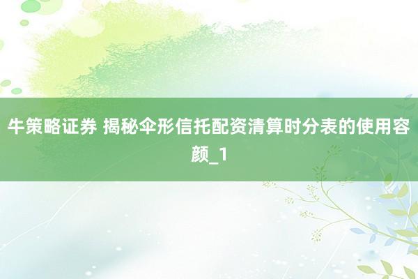 牛策略证券 揭秘伞形信托配资清算时分表的使用容颜_1