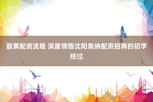 股票配资流程 深度领悟沈阳奥纳配资招商的初学经过