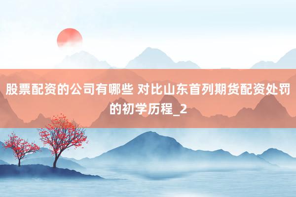 股票配资的公司有哪些 对比山东首列期货配资处罚的初学历程_2